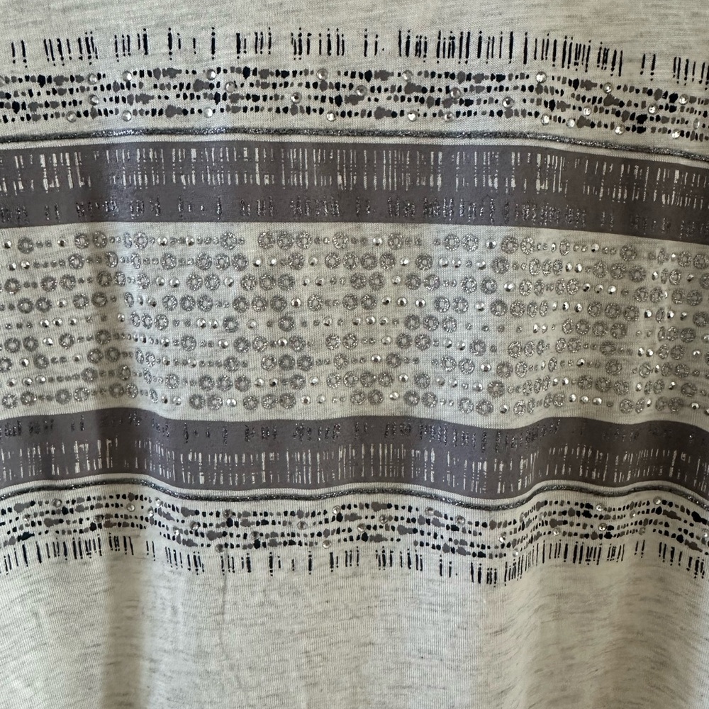Apt. 9 Cream Short-Sleeve Tee with Gray Stripe Band - Picture 4 of 6
